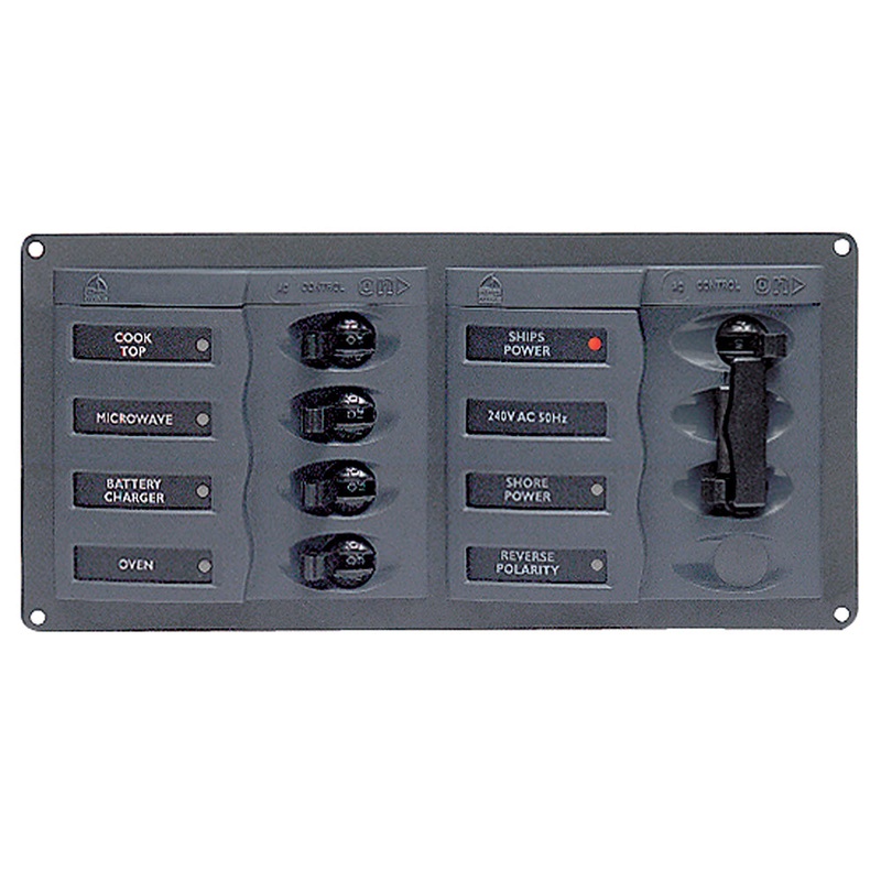 BEP AC Circuit Breaker Panel w/o Meters, 4 Way Panel 2 Mains – 110V