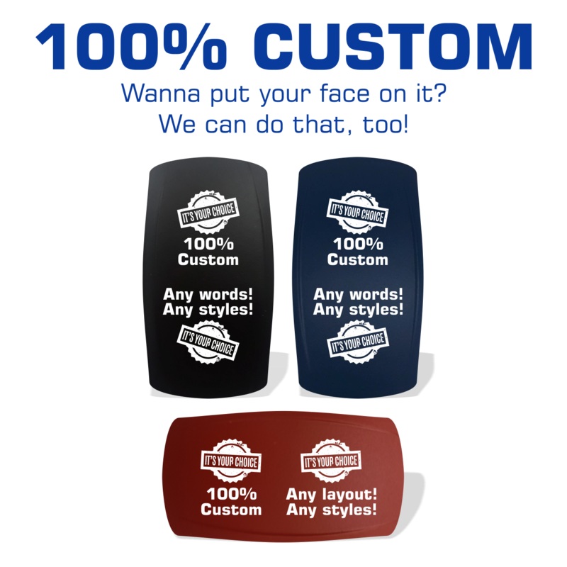 100% Custom Contura V Laser Etched Rocker Switch Cover Black